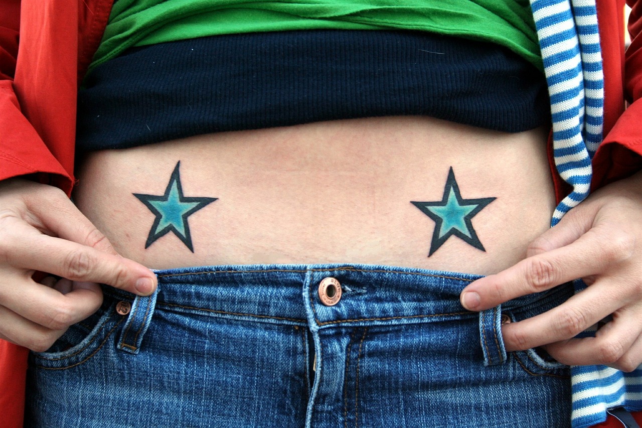 tattoos belly stars free photo