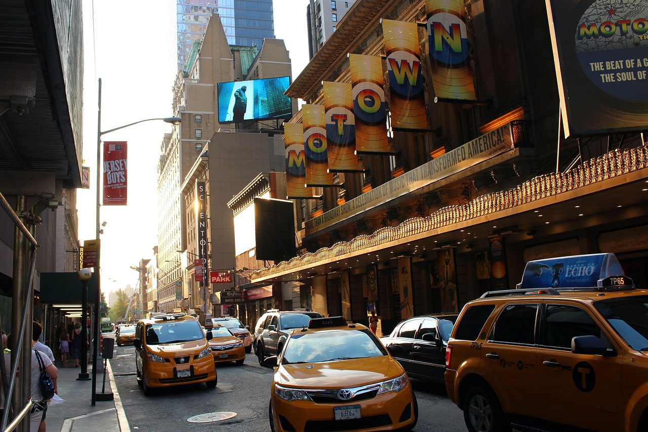 taxi times square new york city free photo