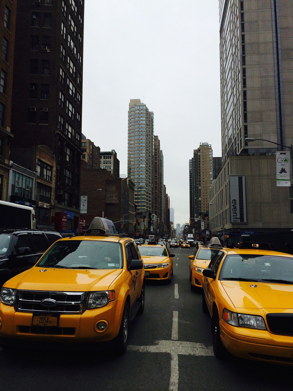taxi traffic new york free photo