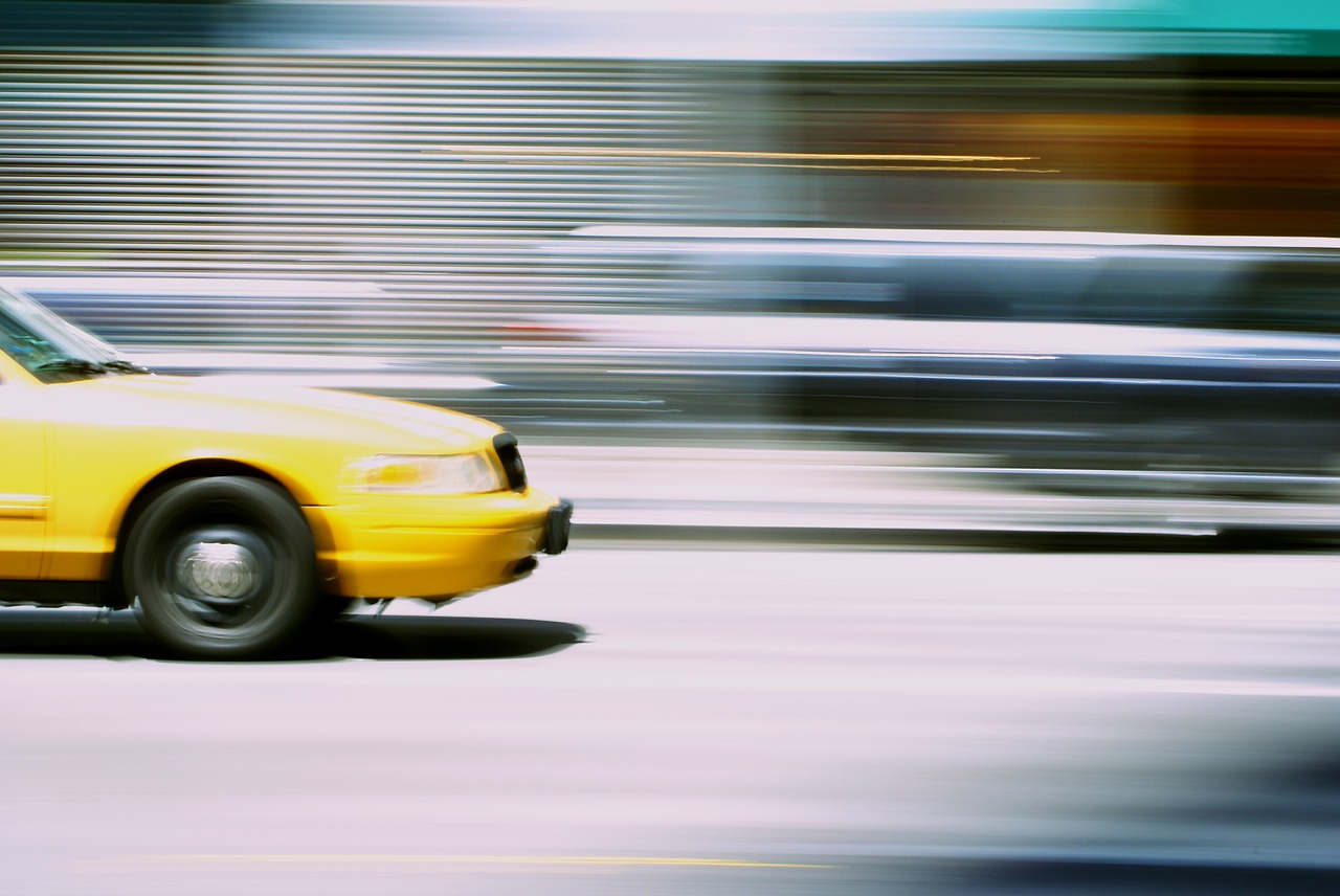 taxi motion urban free photo
