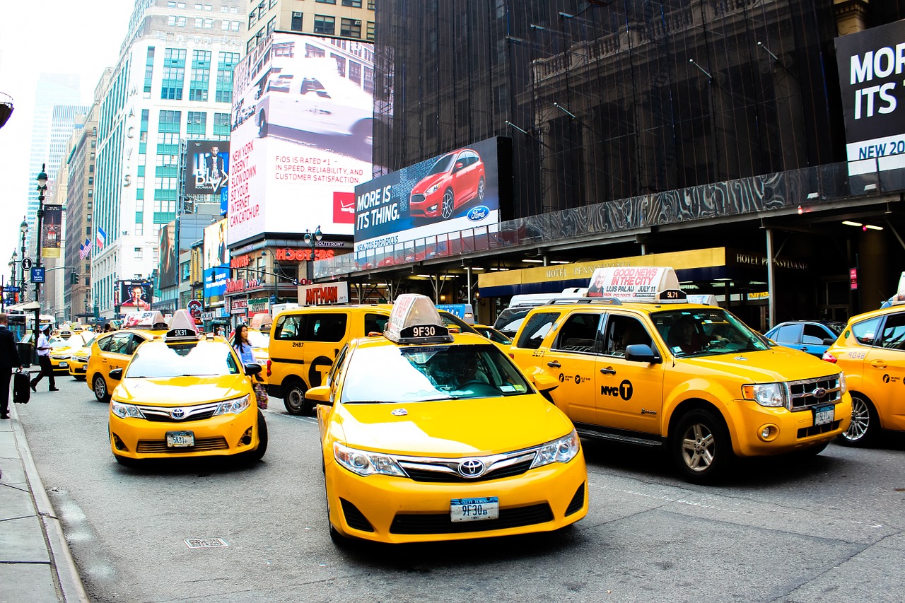 taxi city yellow free photo