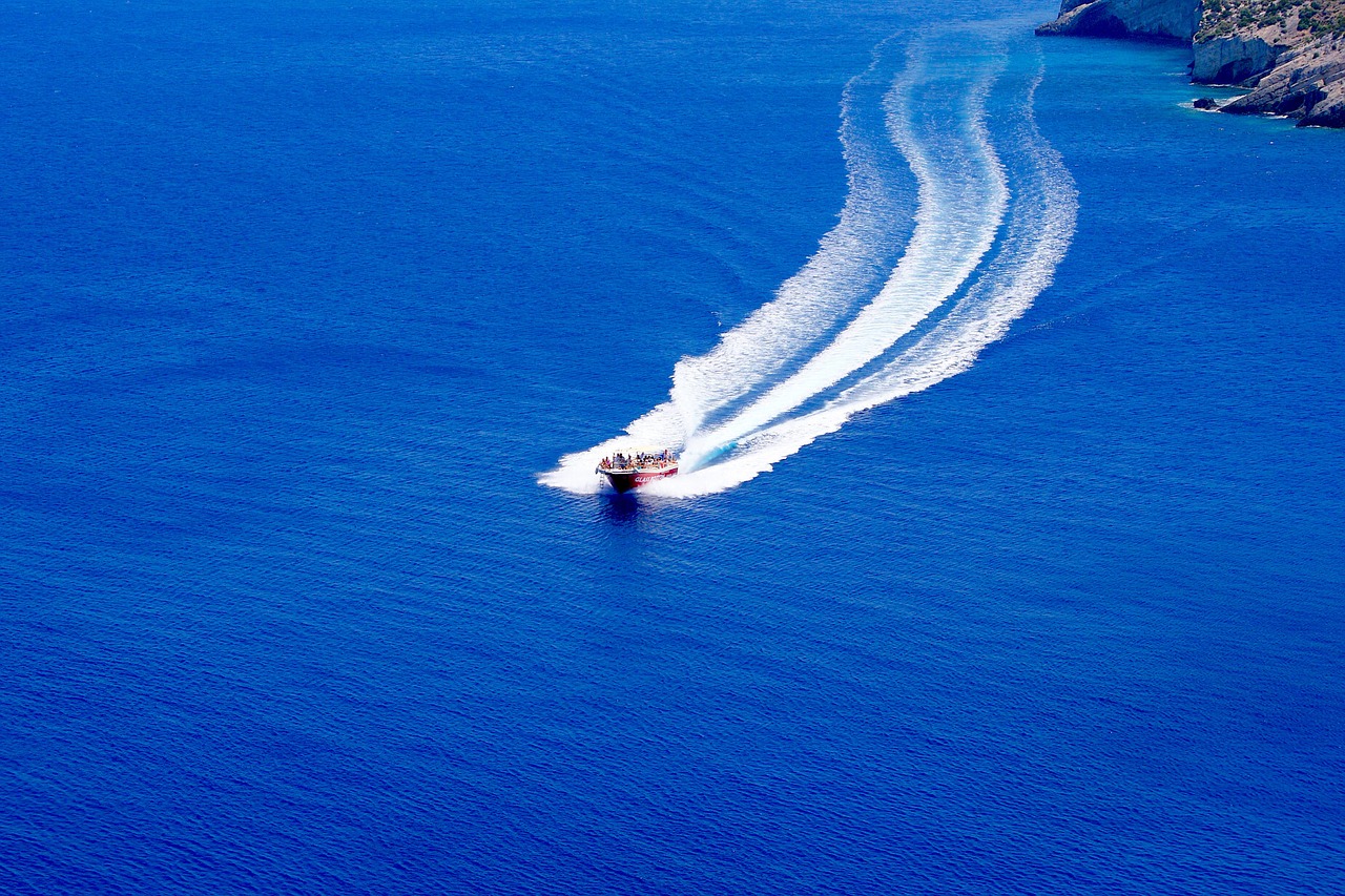 taxi boat zakynthos greece free photo