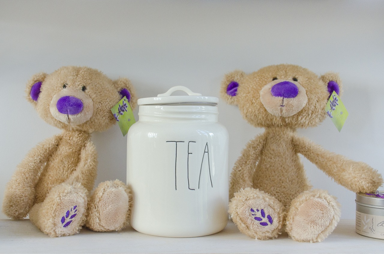 tea bears lavender free photo