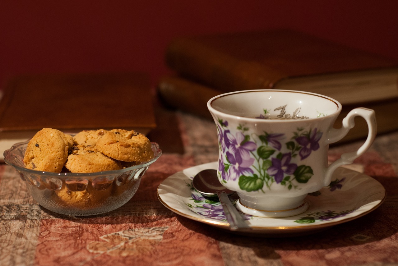 tea cookies tea time free photo