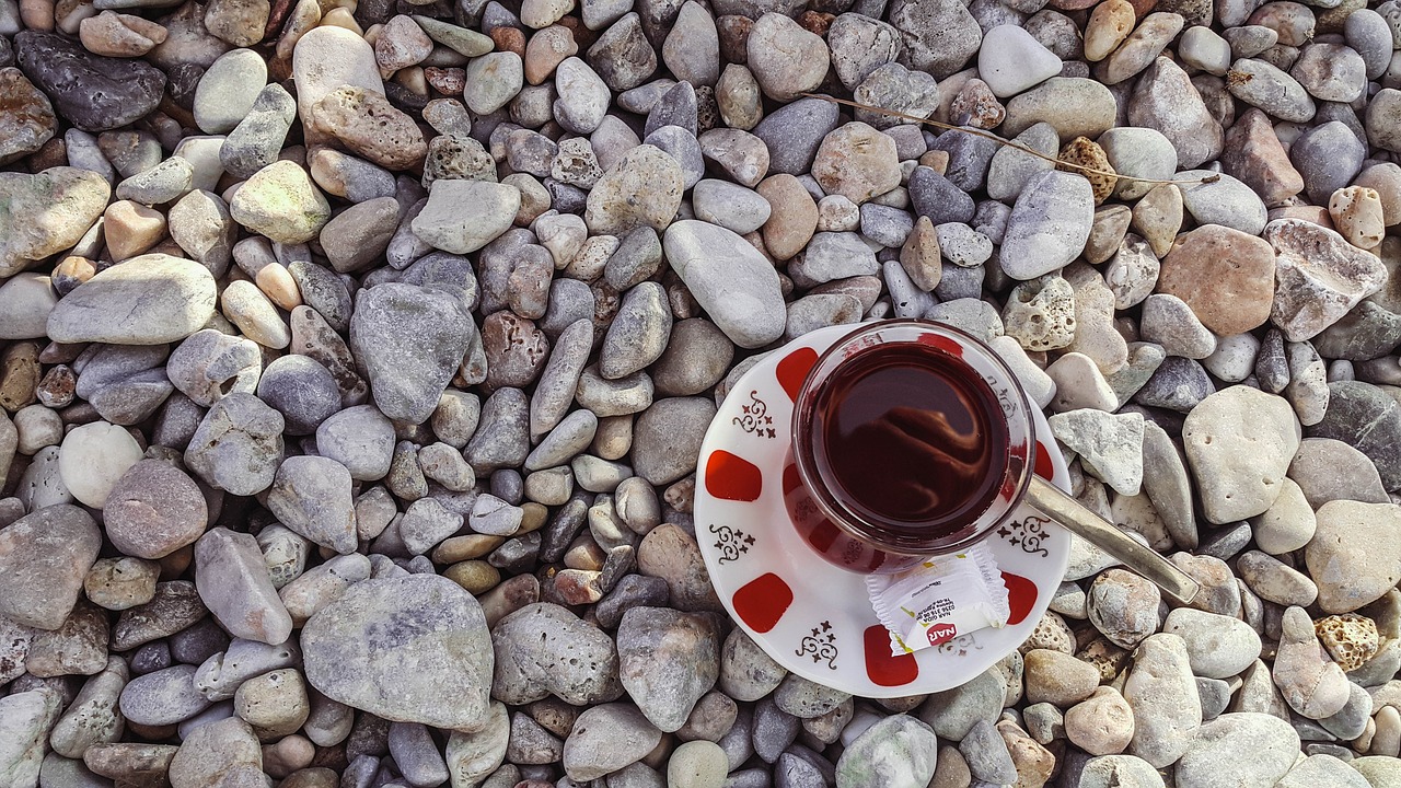 tea tea glass beach free photo