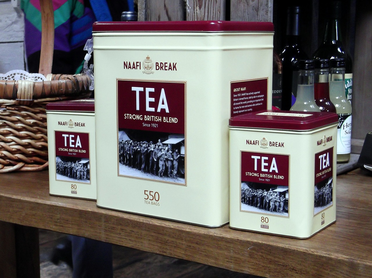 tea tins marketing free photo