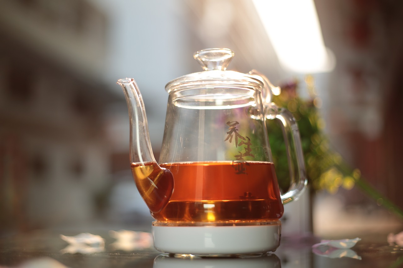 tea black tea glass jug free photo