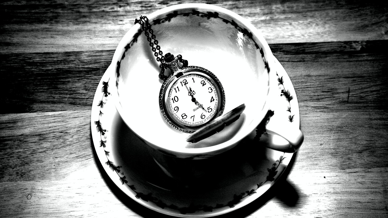 tea cup pocket watch time free photo