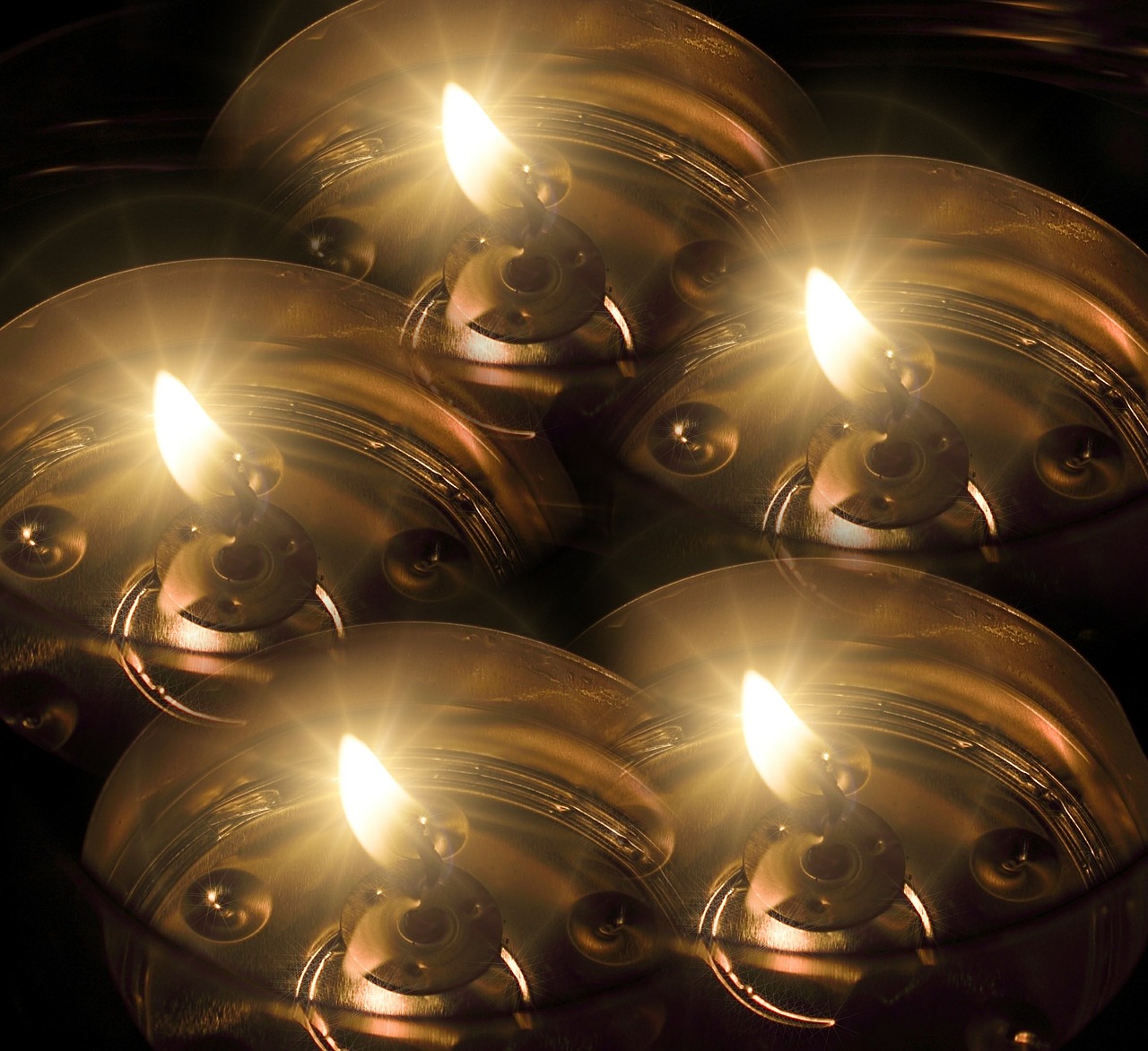 tea lights candles background free photo