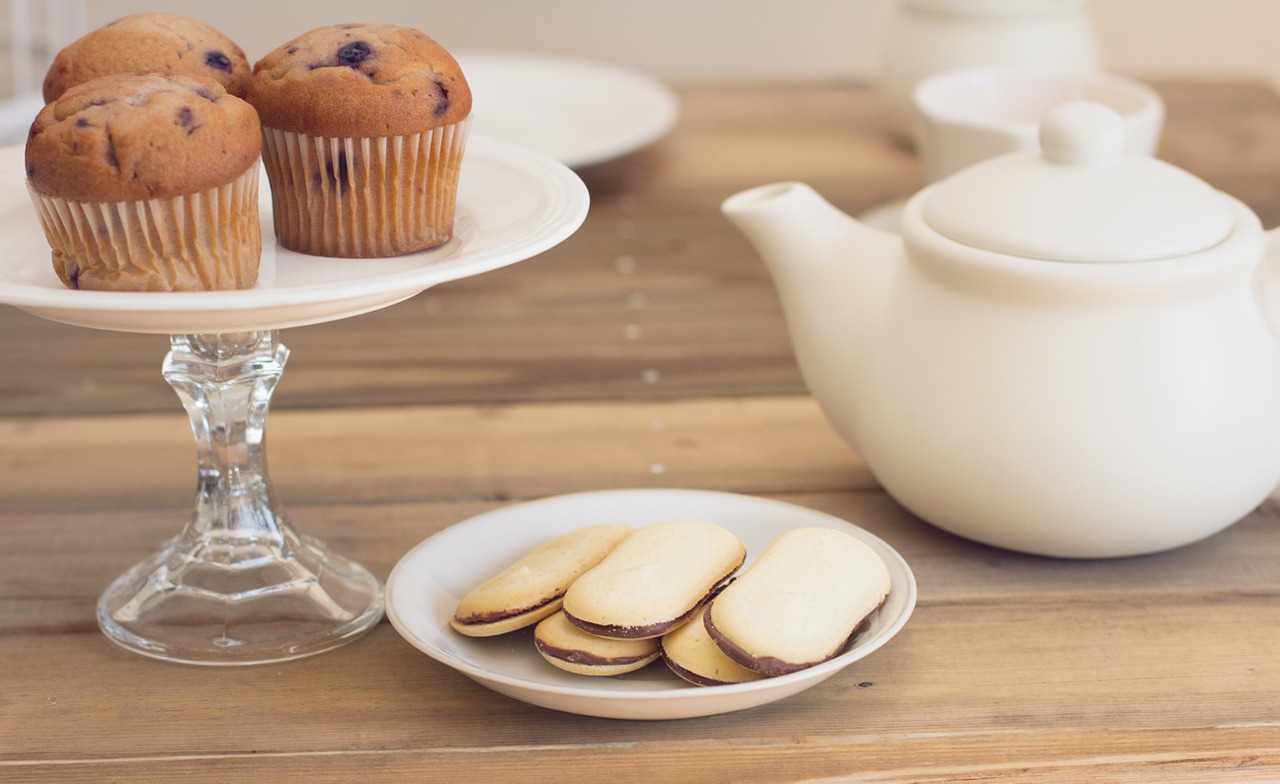 tea party muffins teapot free photo