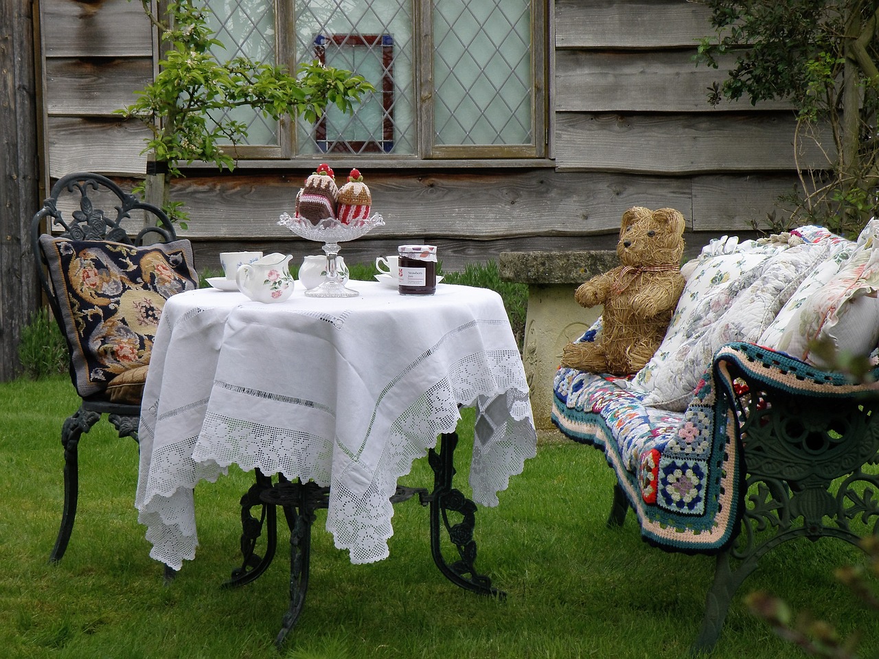 tea party teddy bear table free photo