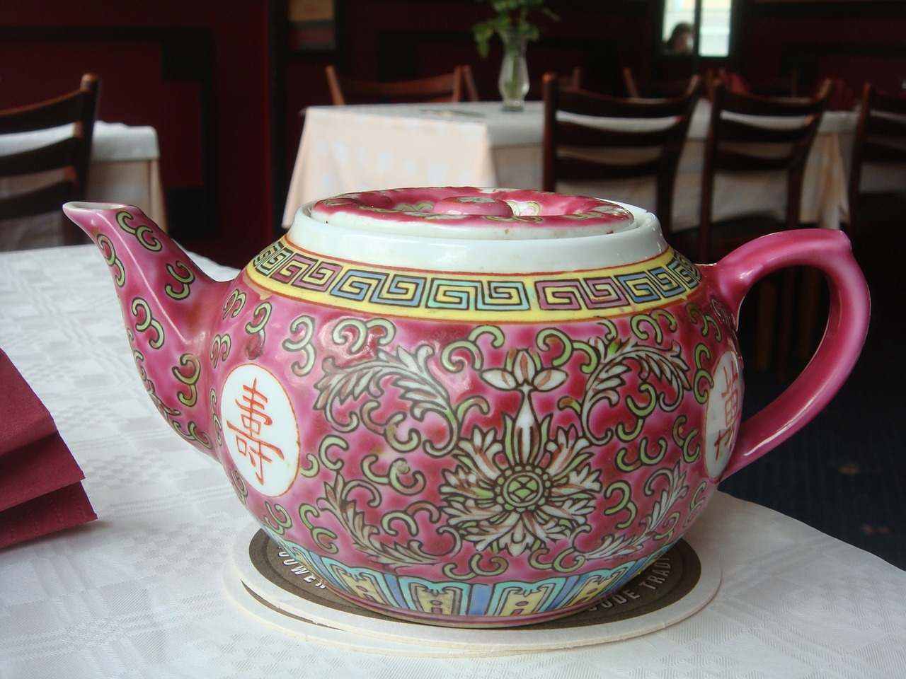 tea pot chinese pink free photo