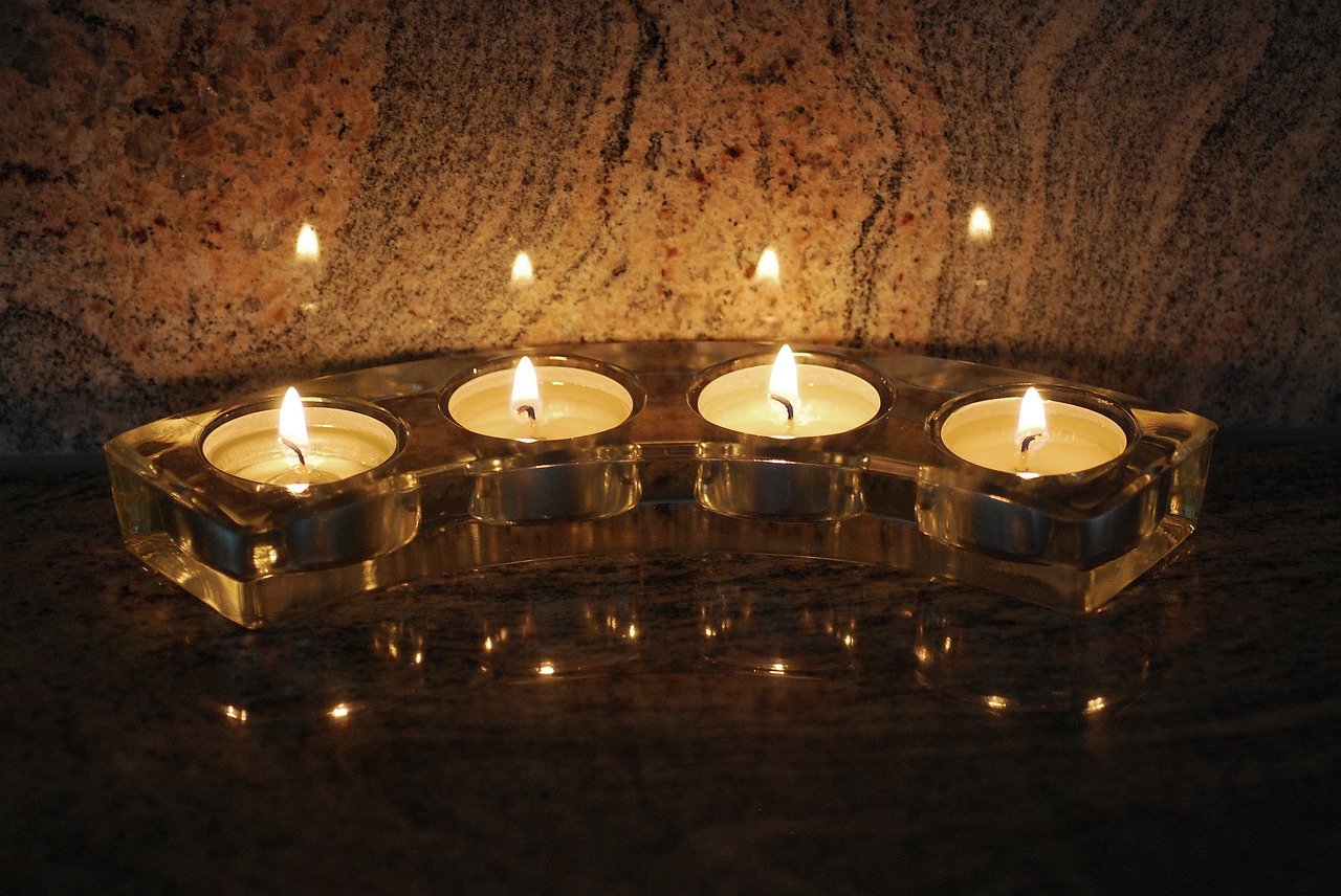 tealight glass holder mirroring free photo