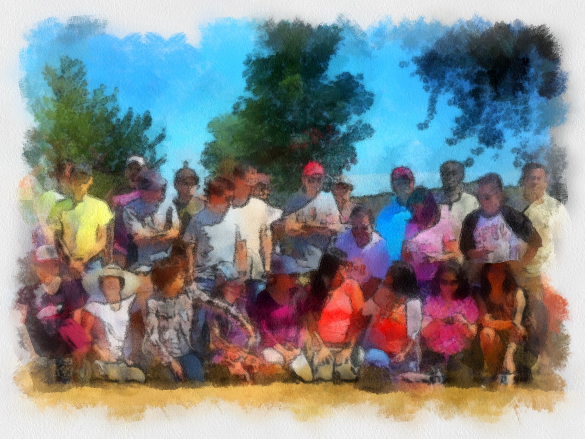 people group painting free photo