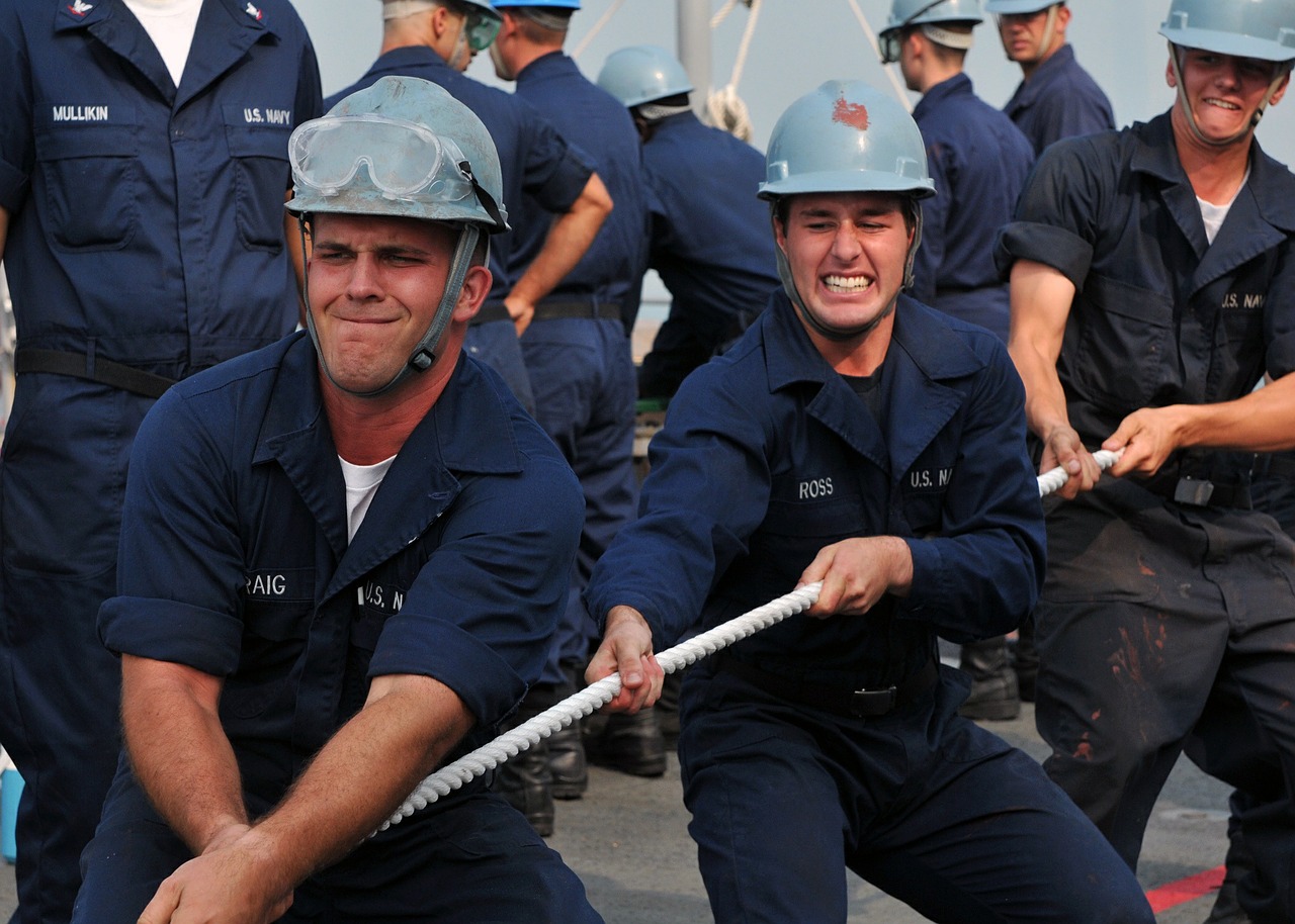 teamwork sailors coordinated work free photo