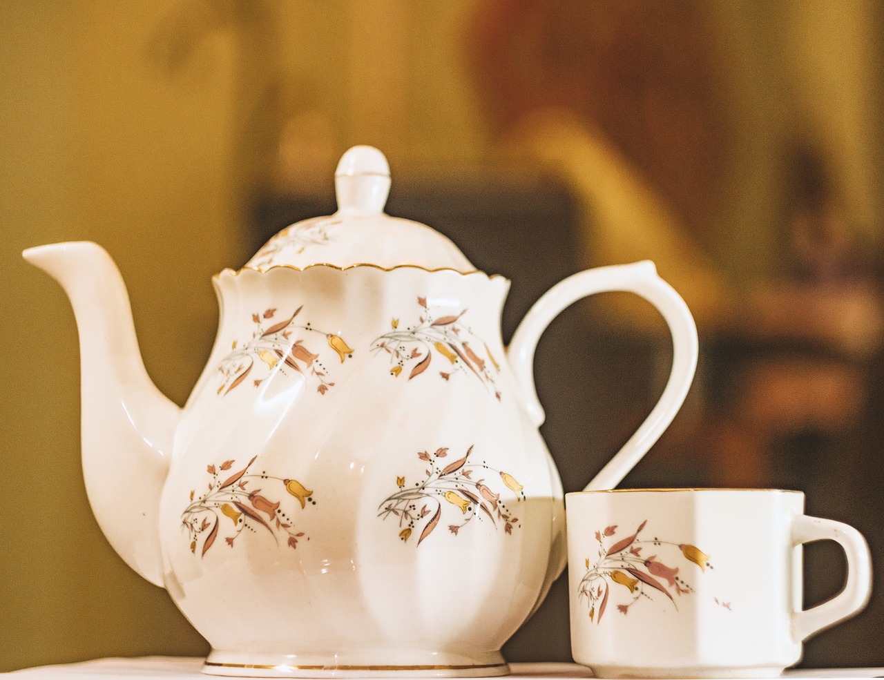 teapot cup cutlery free photo