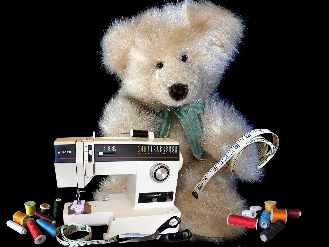 teddy  bear  sewing free photo