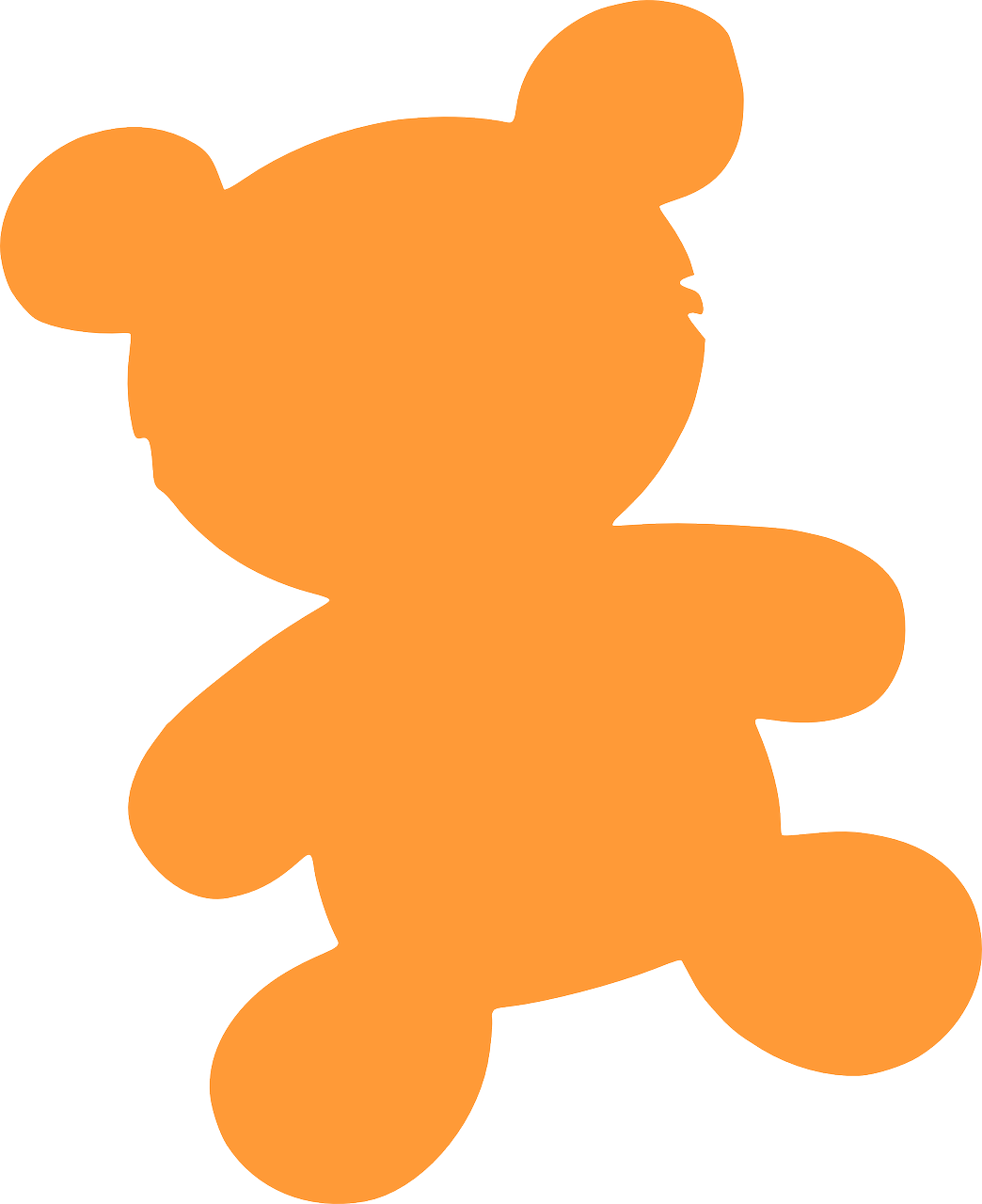 teddy bear silhouette orange free photo