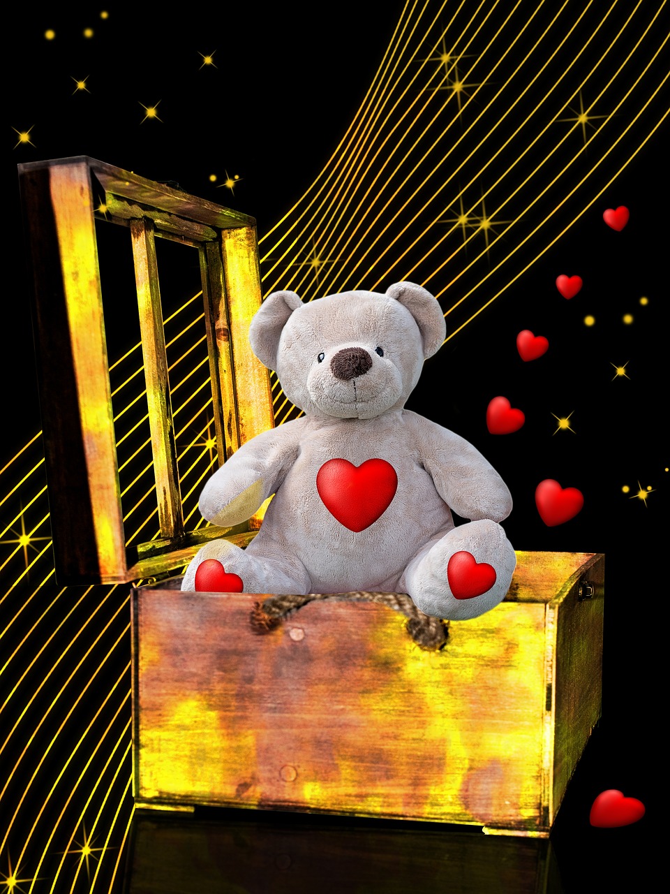 teddy bear  box  romantic free photo