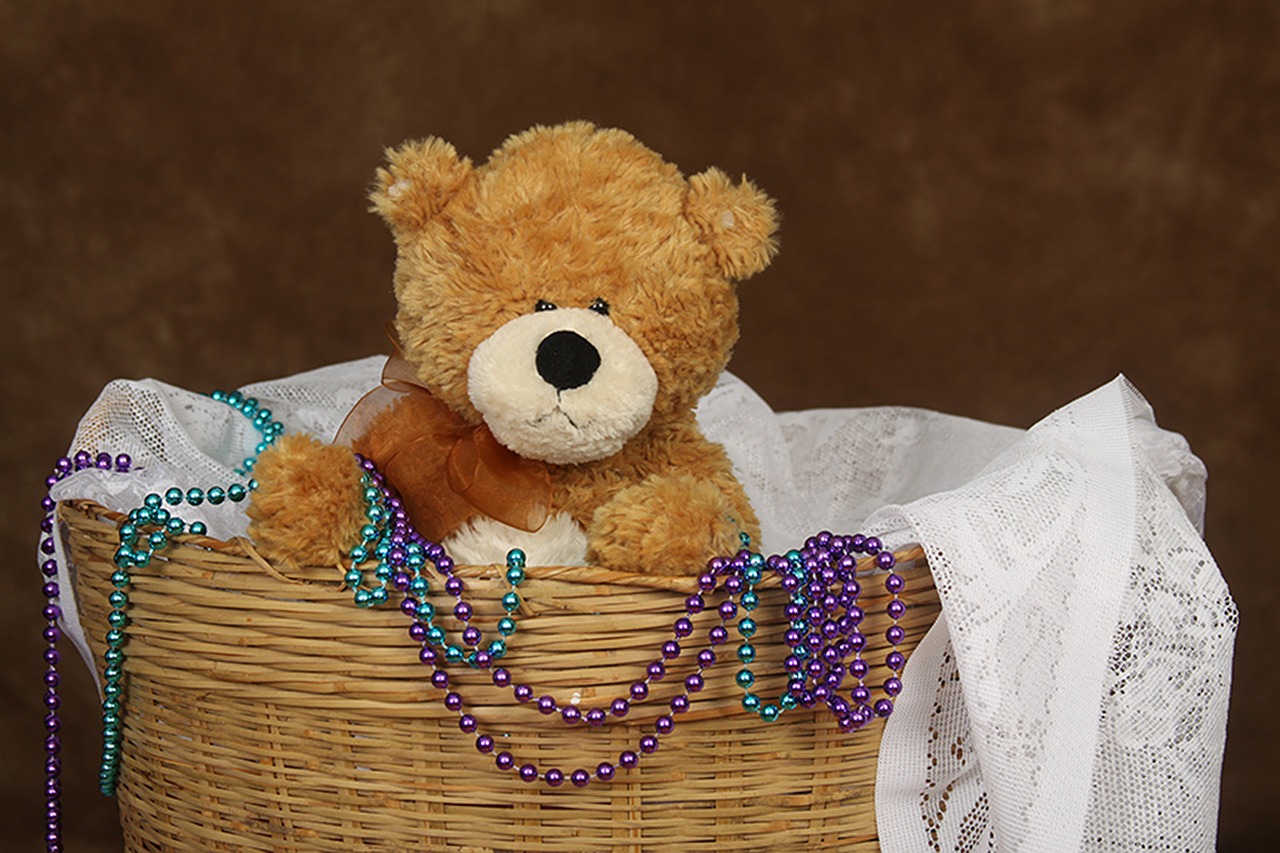 teddy bear  lace  beads free photo