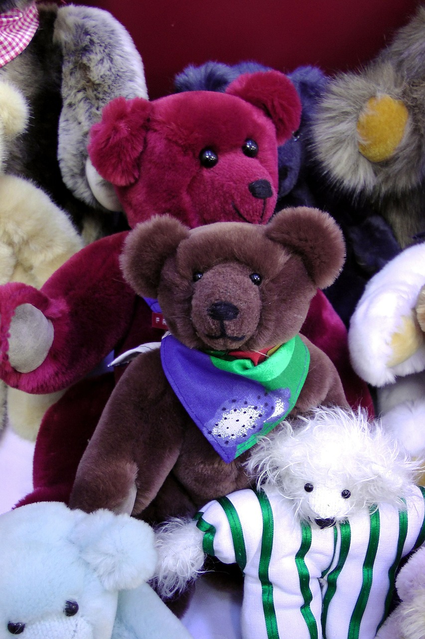 teddy bears colorful stuffed animal free photo