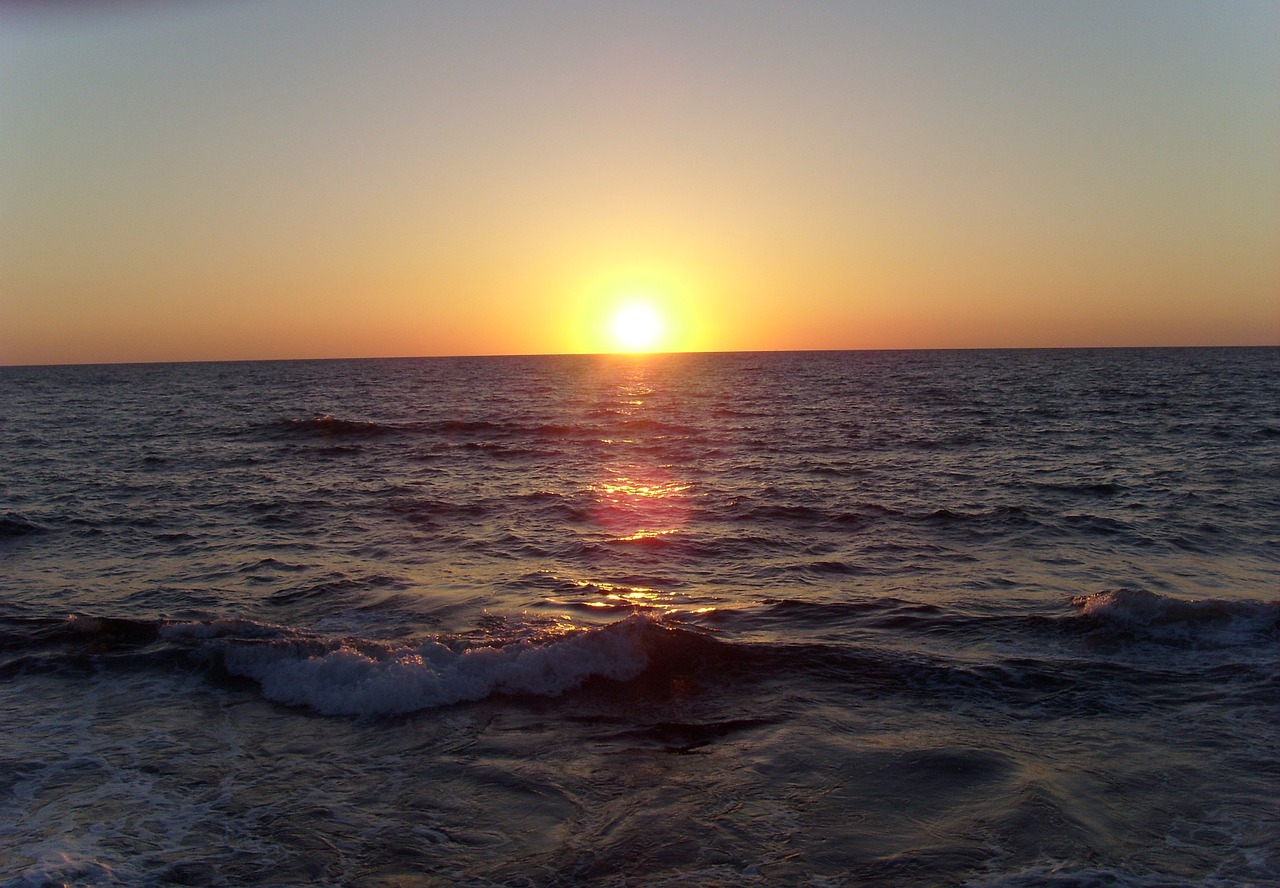 tel aviv sunset sea free photo