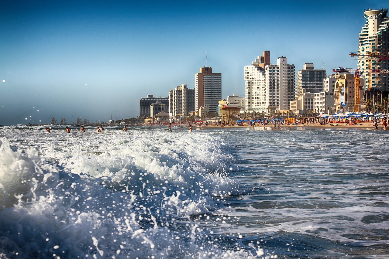 tel-aviv sunset dusk free photo