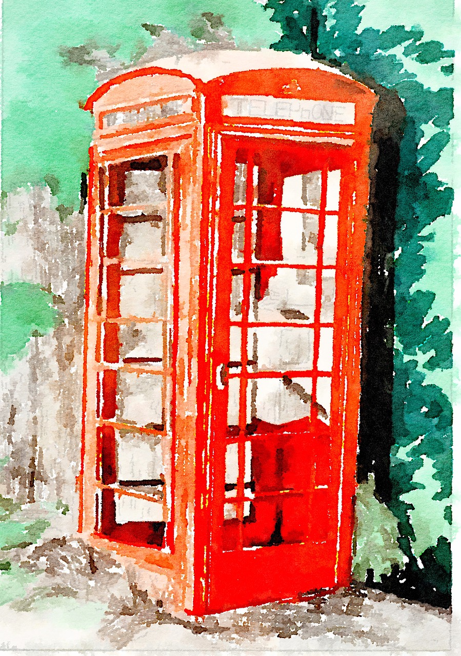 telephone england drawing free photo