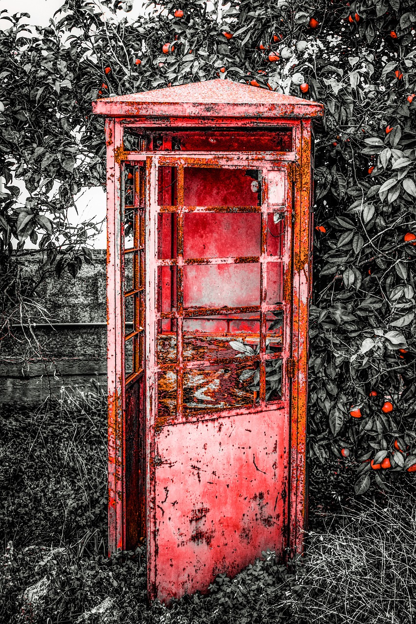 telephone box rusty aged free photo