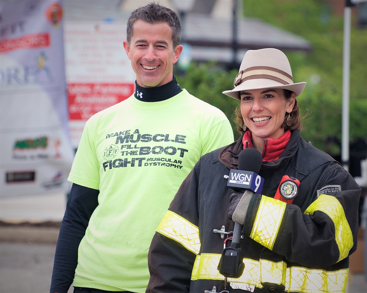 television reporter fireman event free photo