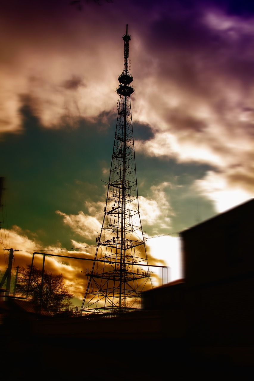 television tower evening clouds free photo