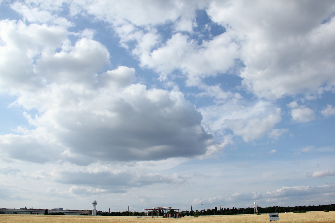 tempelhof airport clouds free photo
