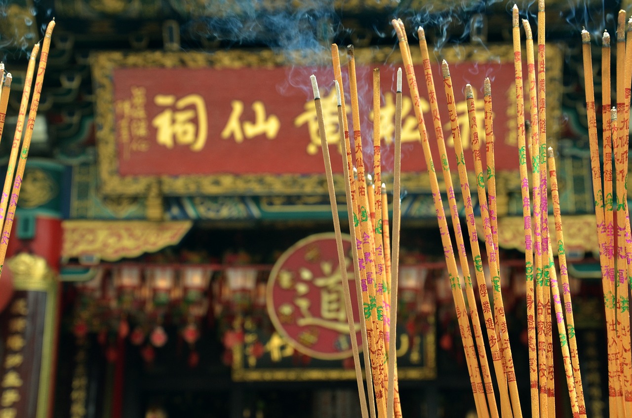 temple characters incense free photo