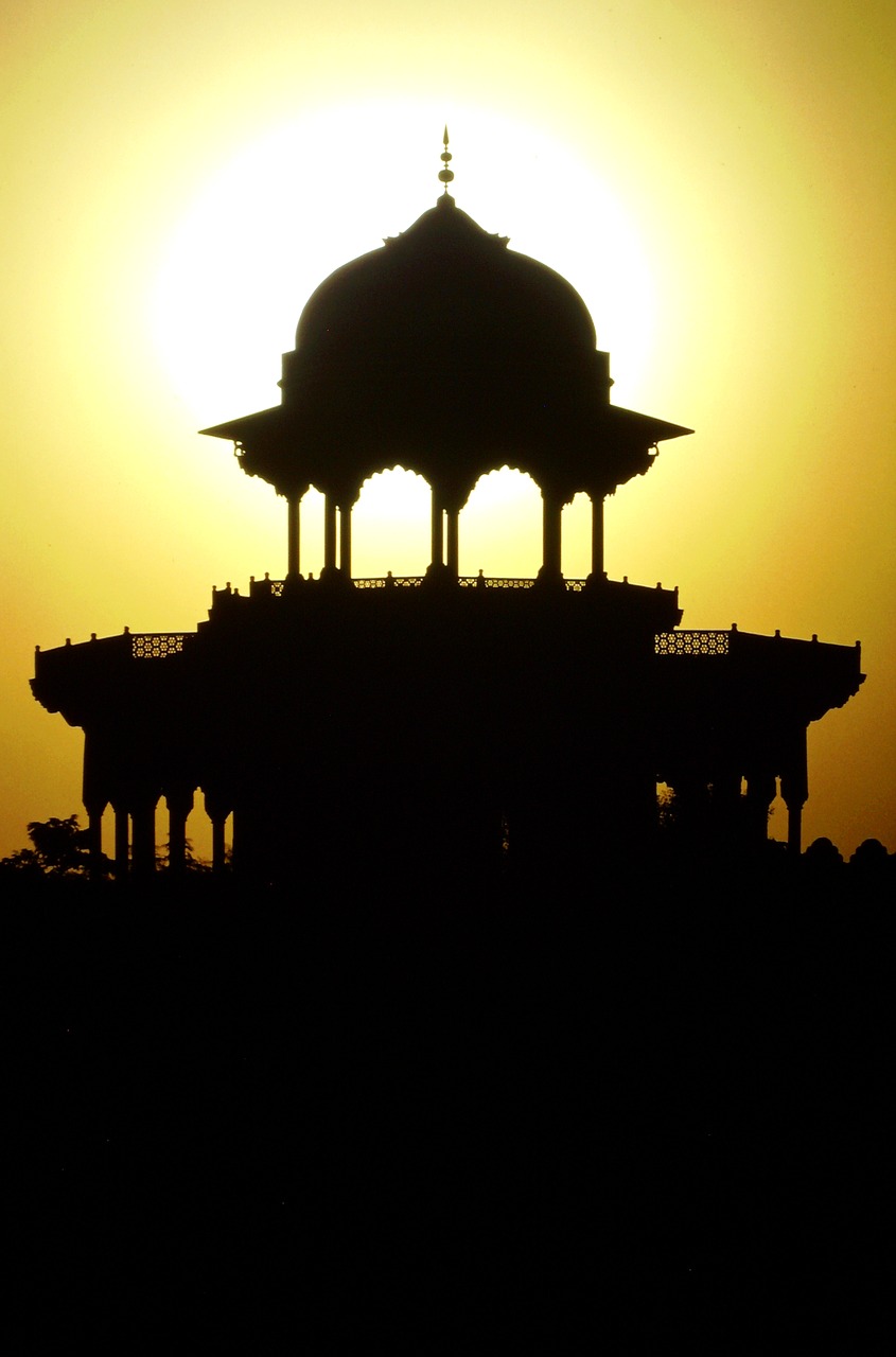 temple sunset abendstimmung free photo