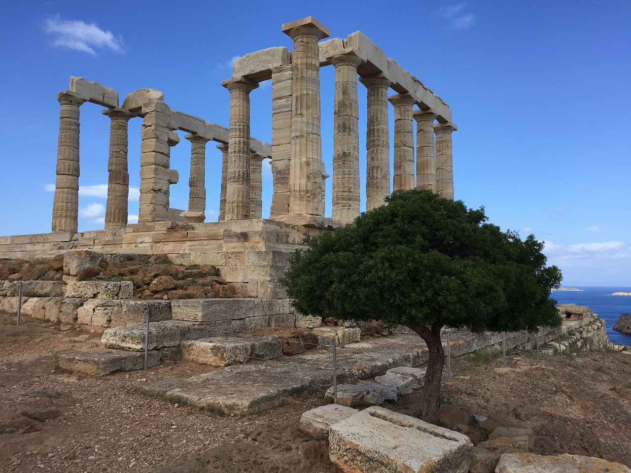 temple poseidon greece free photo