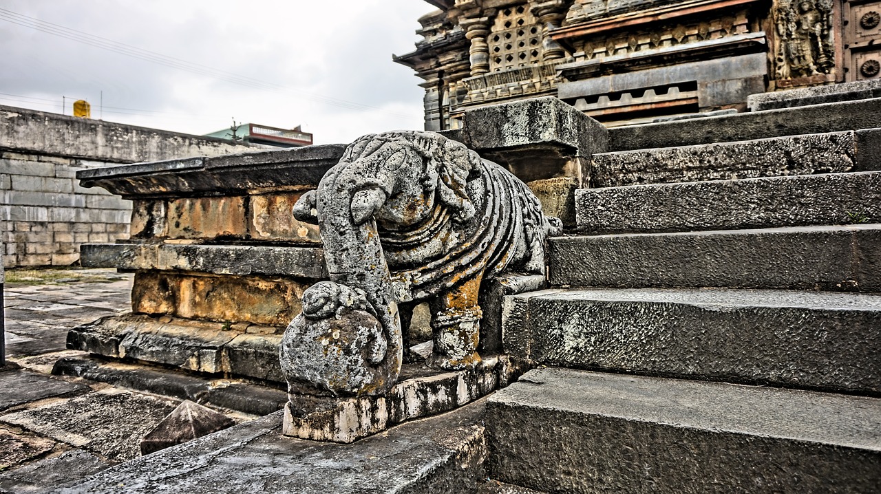 temple elephant carving free photo