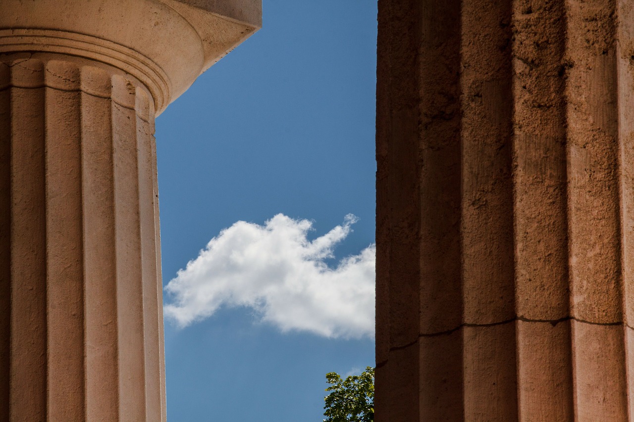 temple doric columns classical order free photo