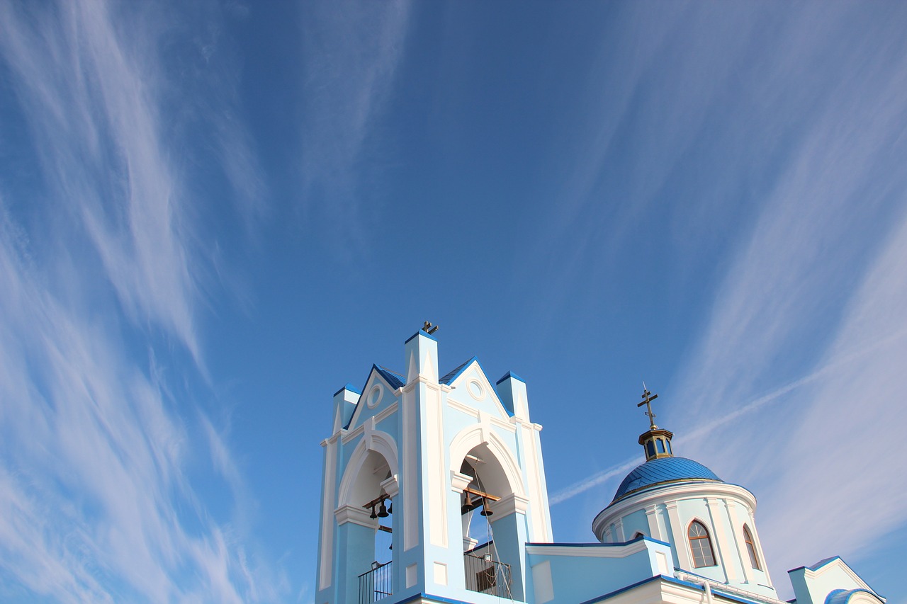 temple  sky  blue free photo