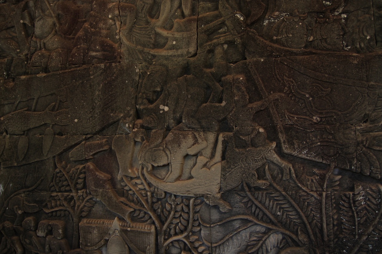 temple mural cambodia free photo