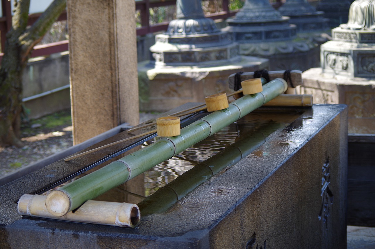 temple water bamboo free photo