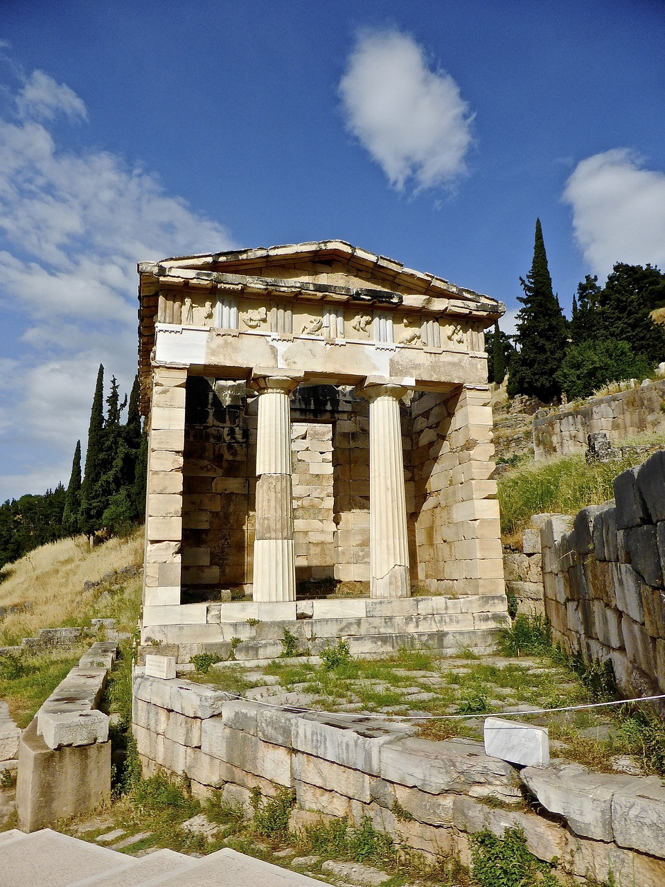 temple ruins columns free photo