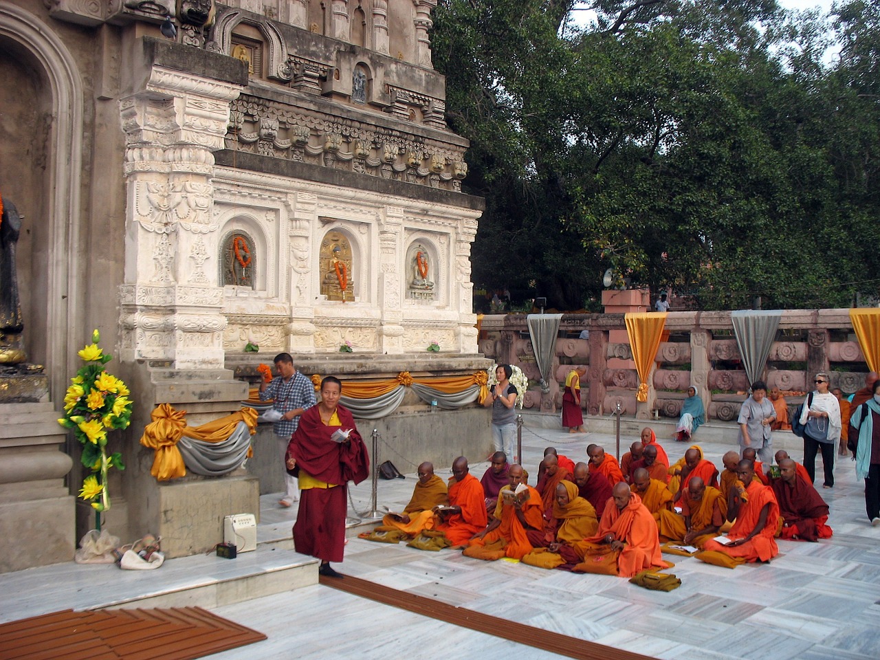temple monks buddhist free photo