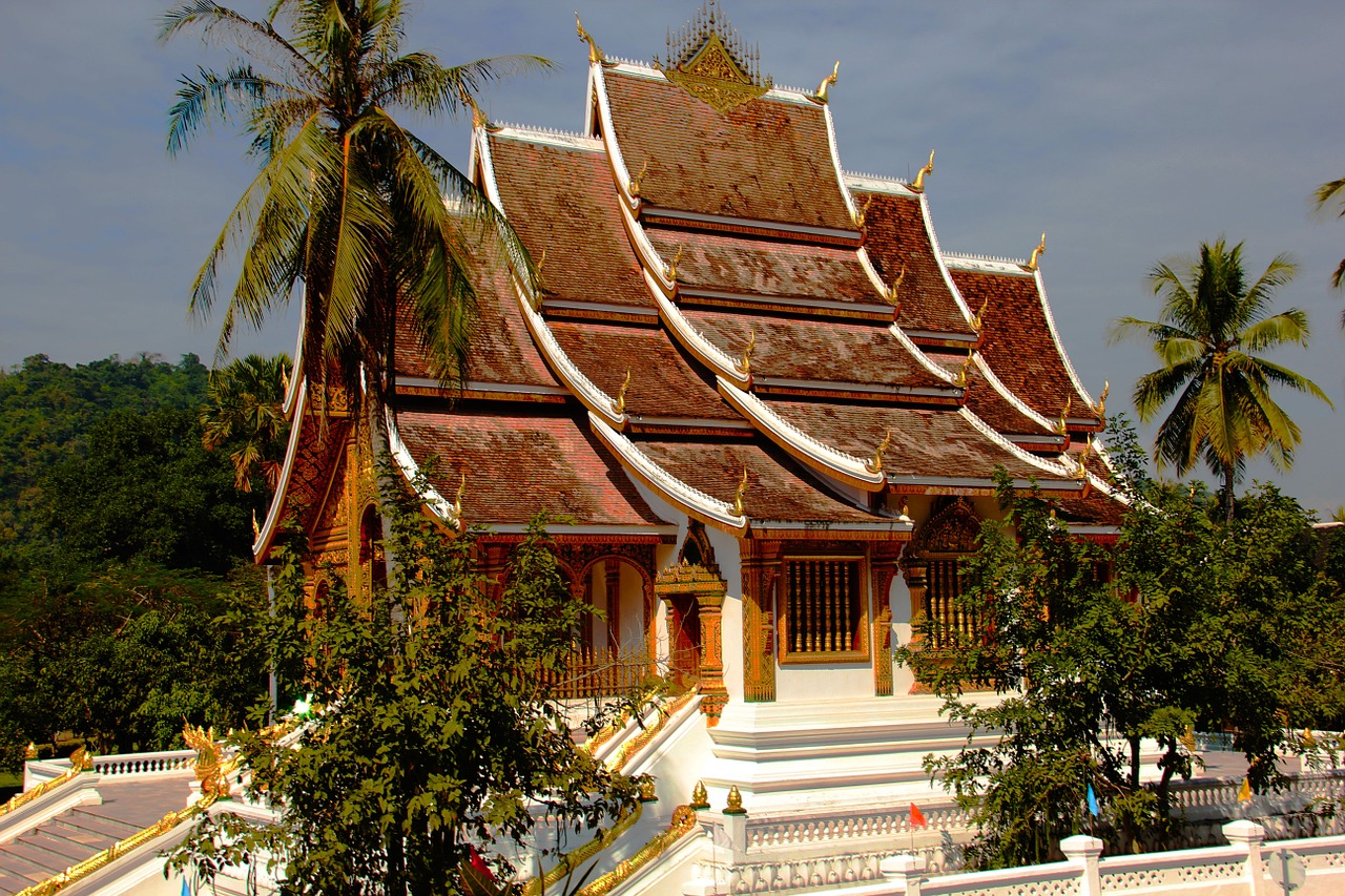 temple laos roof top free photo