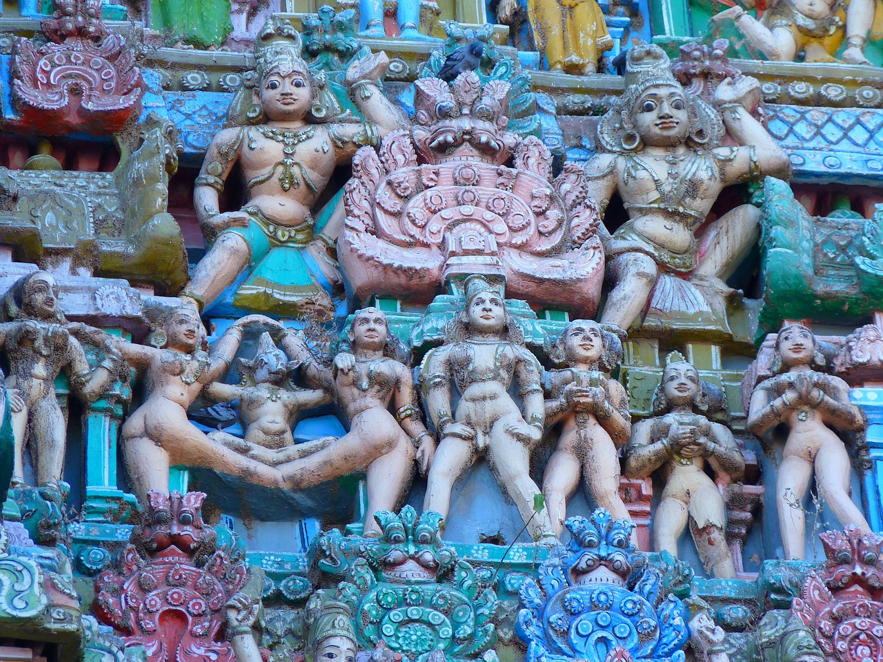 temple figures temple colorful free photo