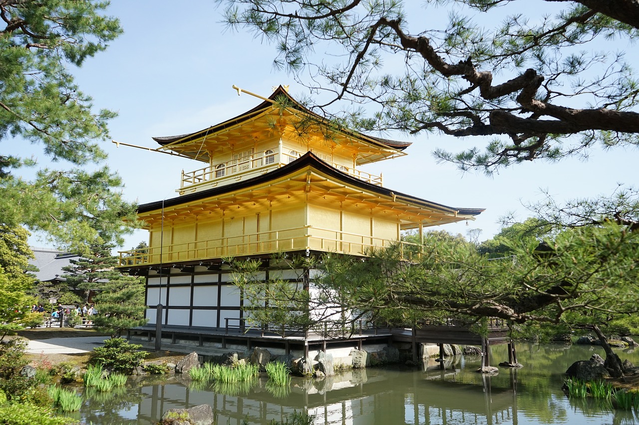 temple of the golden pavilion japan ancient architecture free photo