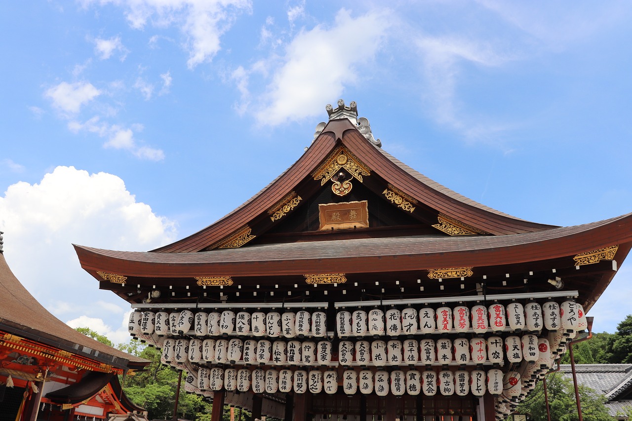 temple of the golden pavilion blue sky shrine free photo