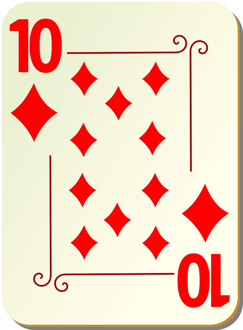 ten diamonds playing cards free photo