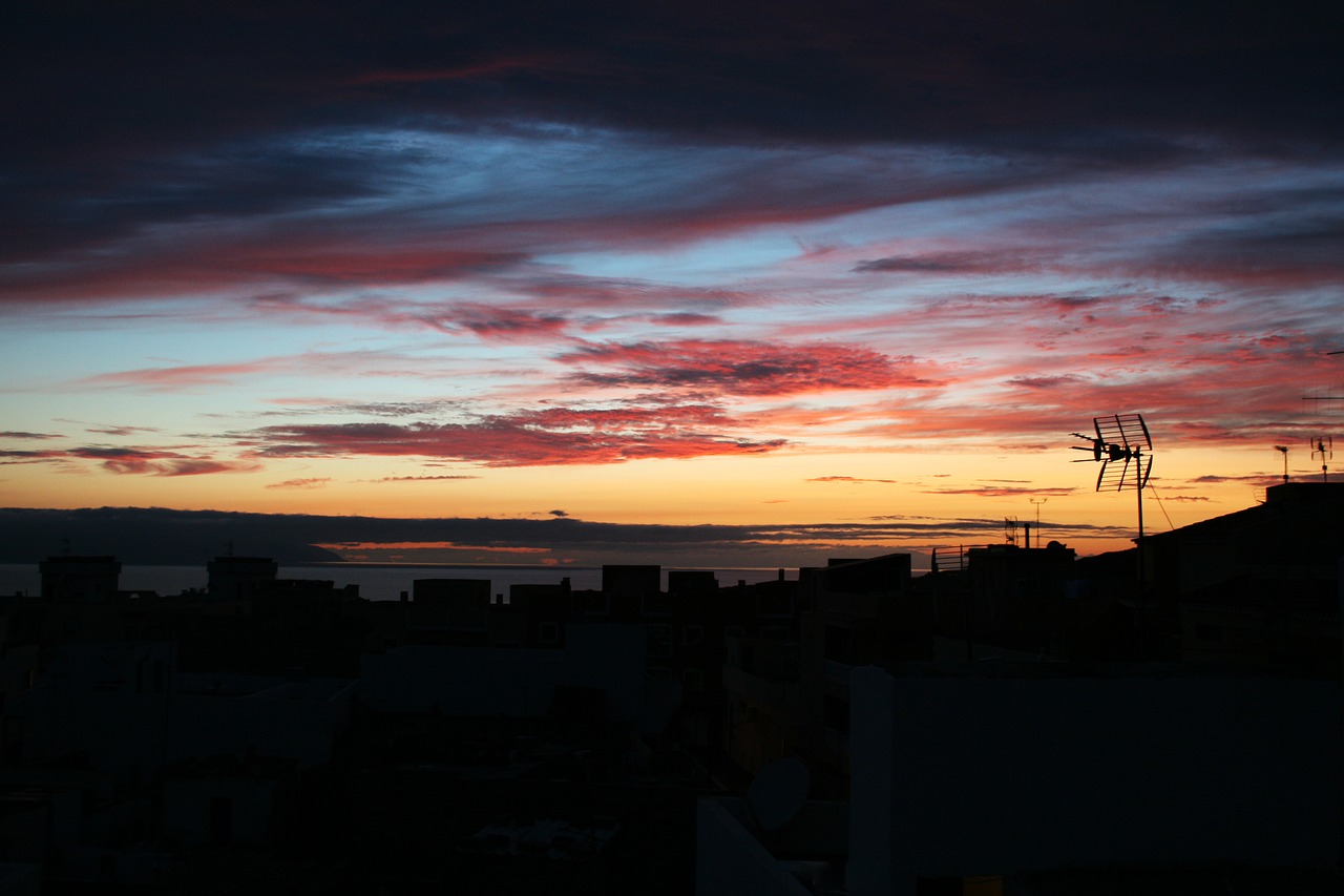 tenerife sunset clouds free photo