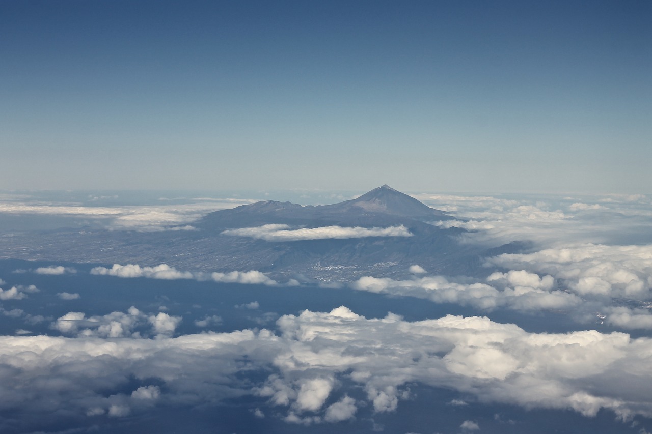 tenerife aerial view clouds free photo