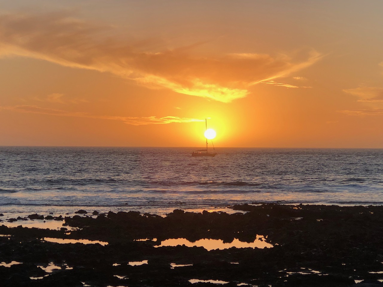 tenerife  sunset  boat free photo